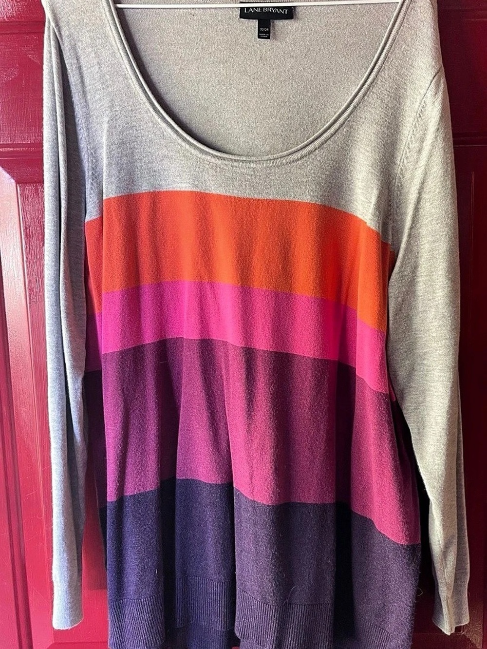 Lane Bryant Color Block Scoop Neck Sweater Size 22/24